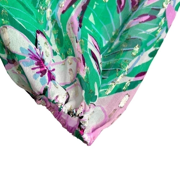 Lilly Pulitzer Aaron Silk Top Magnolia Lilac Leidees Night Size XS NEW - Picture 10 of 14
